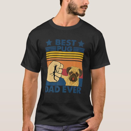 Retro  Best Pug Pap Ever Dog T-shirt (Voorkant)
