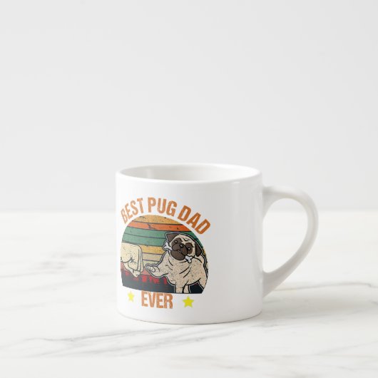 Retro Best Pug Pap Ever Espresso Kop (Rechts)