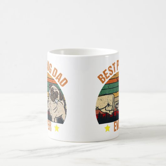 Retro Best Pug Pap Ever Koffiemok (Center)