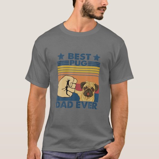 Retro Best Pug Pap Ever Lover Dog T-shirt (Voorkant)