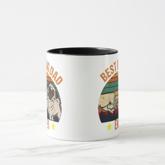 Retro Best Pug Pap Ever Mok (Midden)