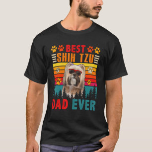 Retro Best Shih Tzu Dad over Cute Dog Sung T-shirt