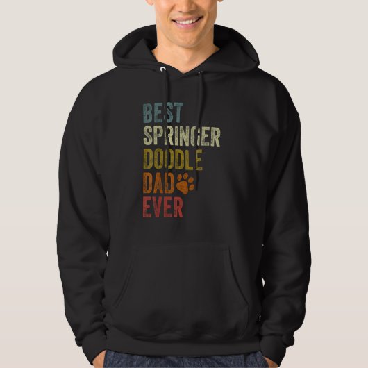 Retro Best Springerdoodle Dad Ever Dog Papa Father Hoodie (Voorkant)