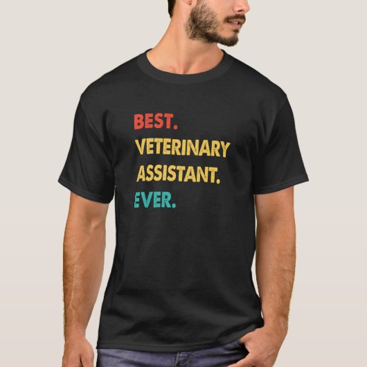Retro Best Veterinary Assistant ooit T-shirt (Voorkant)