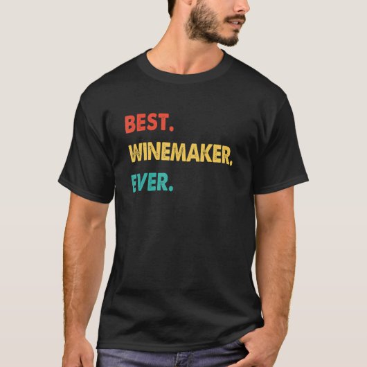 Retro Best Winemaker Ever T-shirt (Voorkant)