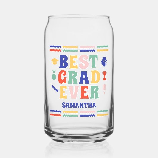 Retro Beste Afgestudeerde Ooit Afstuderen Blikvorm Glas (Voorkant)