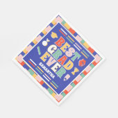 Retro Beste Afgestudeerde Ooit Blauwe Afstudeerfee Servet (Hoek)