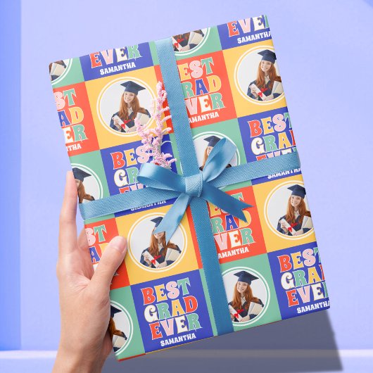 Retro Beste Afgestudeerde Ooit Foto Afstuderen Cadeaupapier