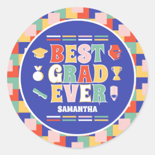 Retro beste Afstudeerder ooit afstudeerfeest Ronde Sticker