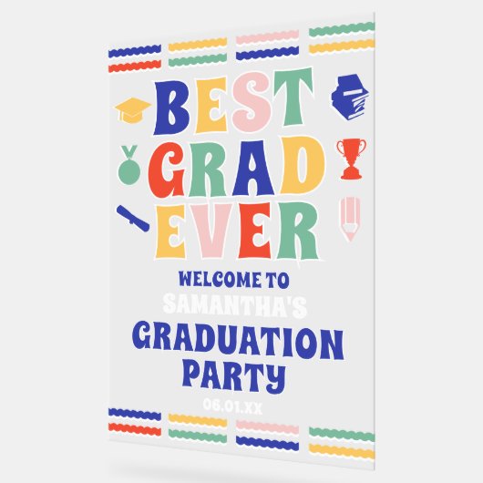 Retro beste Afstudeerder ooit afstudeerfeest welko Acryl Bord (Hoek)