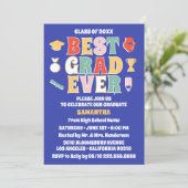 Retro Beste Afstudeerder ooit Blue Graduation Part Kaart (Staand voorkant)