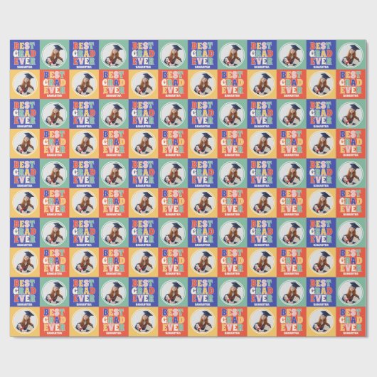 Retro Beste Afstudeerder ooit Foto Afstuderen Cadeaupapier (Vlak)