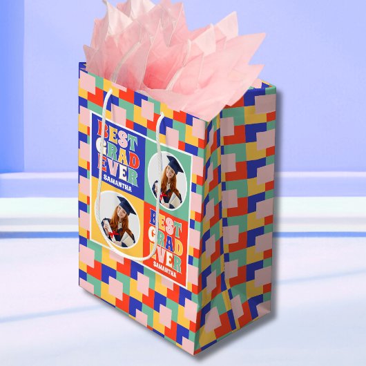 Retro Beste Afstudeerder ooit Foto Afstuderen Medium Cadeauzakje