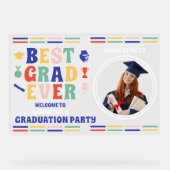 Retro Beste Afstudeerder Ooit Foto Afstuderen Welk Acryl Bord (Voorkant)