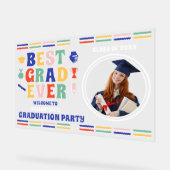 Retro Beste Afstudeerder Ooit Foto Afstuderen Welk Acryl Bord (Hoek)