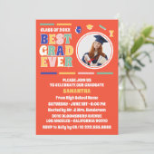 Retro Beste Afstudeerder Ooit Foto Rood Afstudeerf Kaart (Staand voorkant)