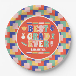 Retro Beste Afstudeerder ooit Red Graduation Party Papieren Bordje