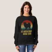 Retro Beste Amerikaanse Eskimo-hond Moeder Ooit Trui (Voorkant volledig)