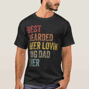Retro Beste Baard Beer Liefhebbende Hond Papa Ever T-shirt