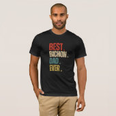 Retro Beste Bichon Papa Ooit grunge grappig T-shirt (Voorkant volledig)