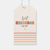 Retro beste buurman ooit Schattige Cadeaulabel (Achterkant)