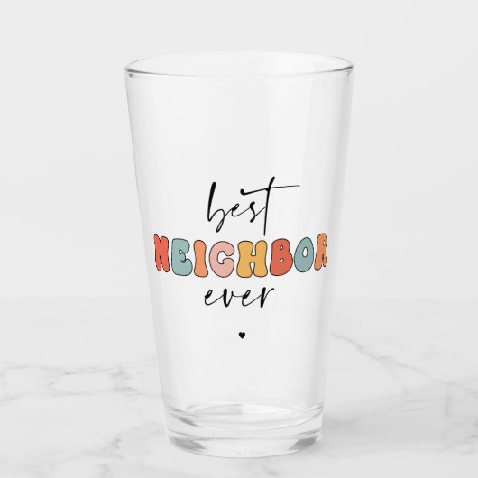 Retro beste buurman ooit Schattige Glas (Voorkant)