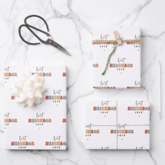 Retro beste buurman ooit Schattige Inpakpapier Vel (Voorkant)