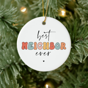 Retro beste buurman ooit Schattige Keramisch Ornament