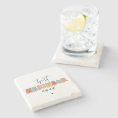 Retro beste buurman ooit Schattige Stenen Onderzetter (Zijkant)