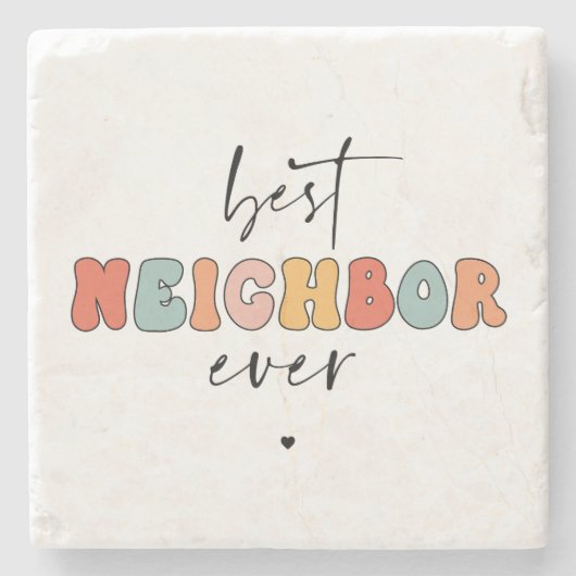 Retro beste buurman ooit Schattige Stenen Onderzetter (Voorkant)