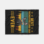 Retro Beste Franse Bulldog Pap Ooit Hond Vader's D Fleece Deken (Voorkant (Horizontaal))