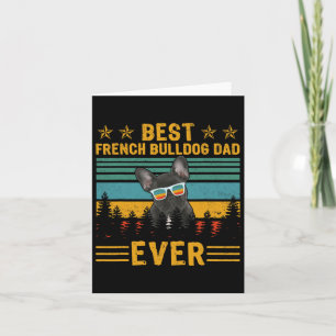 Retro Beste Franse Bulldog Pap Ooit Hond Vader's D Kaart
