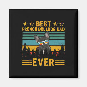 Retro Beste Franse Bulldog Pap Ooit Hond Vader's D Magneet