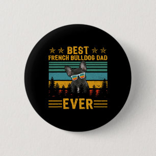 Retro Beste Franse Bulldog Pap Ooit Hond Vader's D Ronde Button 5,7 Cm