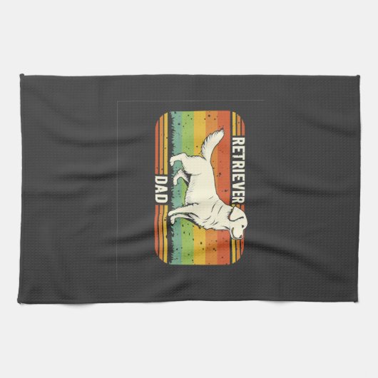 Retro Beste Goud Retriever Vader Hond Vader Theedoek (Horizontaal)