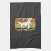Retro Beste Goud Retriever Vader Hond Vader Theedoek (Verticaal)