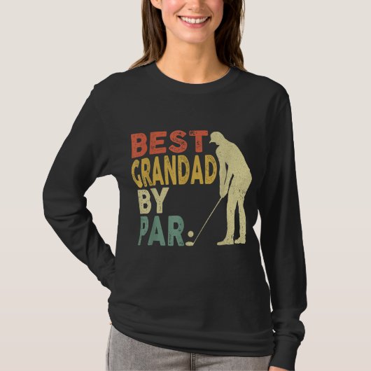 Retro beste grootvader van Par Golf vaders Da T-shirt (Voorkant)