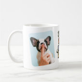 Retro Beste Hond Moeder 2 Foto Koffiemok (Links)