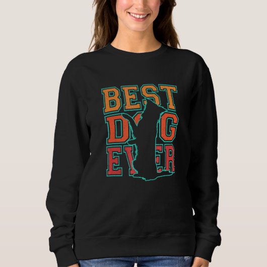 Retro beste hond ooit Border Collie thema ontwerp Trui (Voorkant)