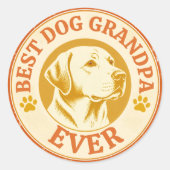 Retro Beste Hond Opa Ooit Labrador Ronde Sticker (Voorkant)