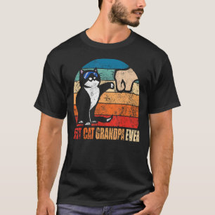 Retro Beste Kat Grootvader Ooit Funny Vuist Bump O T-shirt