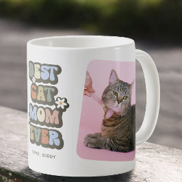 Retro Beste Kat Moeder 2 Foto Koffiemok