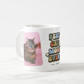 Retro Beste Kat Moeder 2 Foto Koffiemok (Voorkant links)