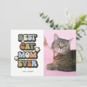 Retro Beste Kat Moeder Verjaardag Moederdag Kaart (Staand voorkant)