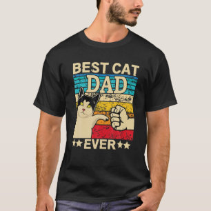 Retro beste kat pap in T-shirt Kat papa Fath