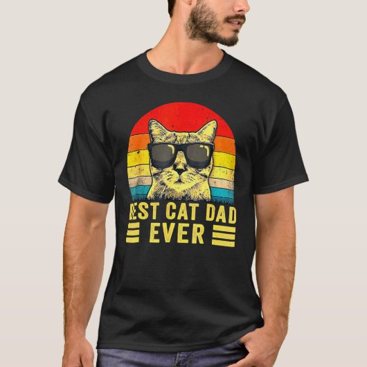 Retro  beste kat pap ooit bult voor vader da t-shirt (Voorkant)