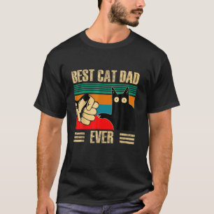 Retro  beste kat pap ooit grappige zwarte kat Fi T-shirt