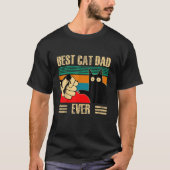 Retro  beste kat pap ooit grappige zwarte kat Fi T-shirt (Voorkant)