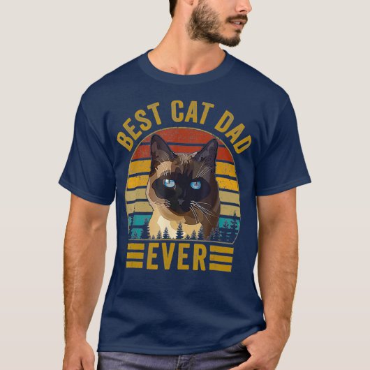 Retro  beste kat pap ooit vaderdag kat t-shirt (Voorkant)
