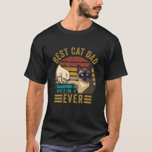 Retro  beste kat pap ooit vaderdag Siames T-shirt